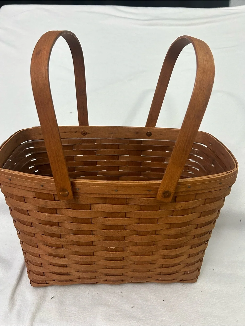 Longaberger 1989 Large Double Handle Market Basket with Protector